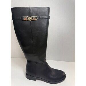 .8079 Bandolino Romi Round Toe Side Zip Knee Leather Black-US 8 Womens